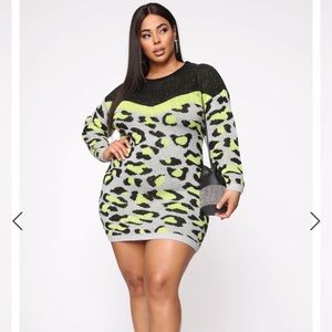 Wild Love Sweater Dress - Grey/combo